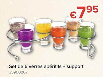 Promotions Set de 6 verres apéritifs + support - Produit Maison - Euroshop - Valide de 22/11/2018 à 31/12/2018 chez Euro Shop