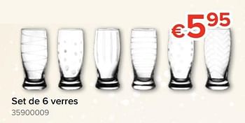 Promotions Set de 6 verres - Produit Maison - Euroshop - Valide de 22/11/2018 à 31/12/2018 chez Euro Shop