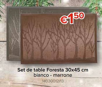 Promotions Set de table foresta bianco - marrone - Produit Maison - Euroshop - Valide de 22/11/2018 à 31/12/2018 chez Euro Shop