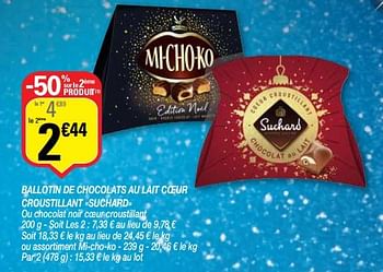 Suchard Edition De Noël Coeurs Croustillants Chocolat Au Lait 200g