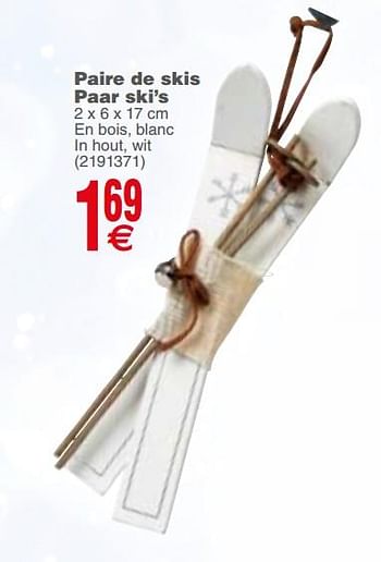 Promoties Paire de skis paar ski`s - Huismerk - Cora - Geldig van 20/11/2018 tot 03/12/2018 bij Cora