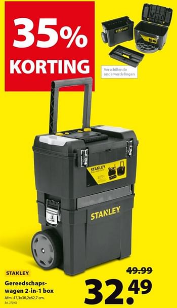 Promoties Stanley gereedschapswagen 2-in-1 box - Stanley - Geldig van 21/11/2018 tot 03/12/2018 bij Gamma