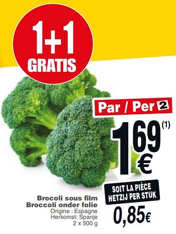 Promoties Brocoli sous film broccoli onder folie - Huismerk - Cora - Geldig van 20/11/2018 tot 26/11/2018 bij Cora