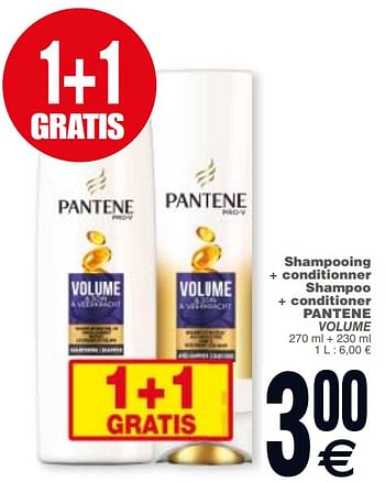 Promoties Shampooing + conditionner shampoo + conditioner pantene - Pantene - Geldig van 20/11/2018 tot 26/11/2018 bij Cora