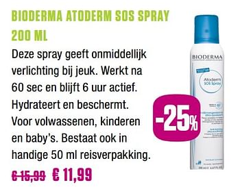 Promoties Bioderma atoderm sos spray - BIODERMA - Geldig van 25/11/2018 tot 31/01/2019 bij Medi-Market