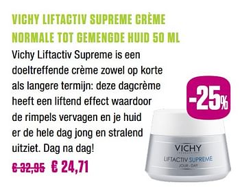 Promoties Vichy liftactiv supreme crème normale tot gemengde huid - Vichy - Geldig van 25/11/2018 tot 31/01/2019 bij Medi-Market