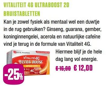 Promoties Vitaliteit 4g ultraboost 20 bruistabletten - Forte pharma - Geldig van 25/11/2018 tot 31/01/2019 bij Medi-Market
