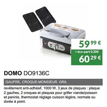 Promotions Domo gaufrier do9136c - Domo elektro - Valide de 01/11/2018 à 31/03/2019 chez Copra