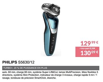 Promotions Philips rasoir masculin s5630-12 - Philips - Valide de 01/11/2018 à 31/03/2019 chez Copra
