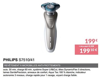 Promoties Philips rasoir masculin s7510-41 - Philips - Geldig van 01/11/2018 tot 31/03/2019 bij Copra