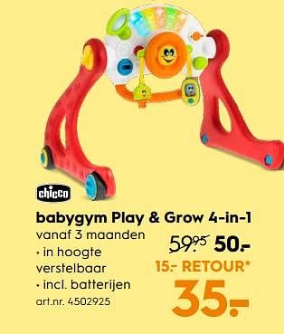 Promoties Babygym play + grow 4-in-1 - Chicco - Geldig van 12/11/2018 tot 09/12/2018 bij Blokker