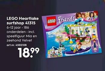 Promoties Lego heartlake surfshop 41315 - Lego - Geldig van 12/11/2018 tot 09/12/2018 bij Blokker