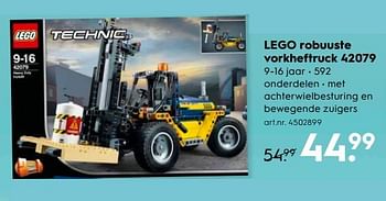 Promoties Lego robuuste vorkheftruck 42079 - Lego - Geldig van 12/11/2018 tot 09/12/2018 bij Blokker