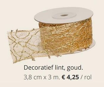 Promoties Decoratief lint, goud - Huismerk - Ava - Geldig van 20/11/2018 tot 31/12/2018 bij Ava