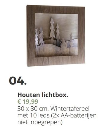 Promoties Houten lichtbox - Huismerk - Ava - Geldig van 20/11/2018 tot 31/12/2018 bij Ava