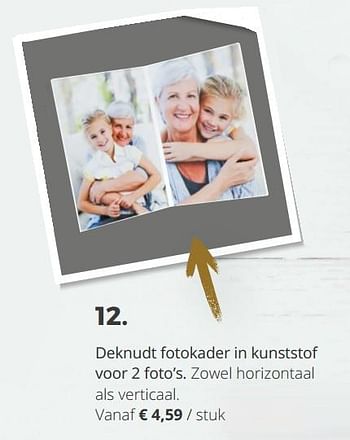 Promoties Deknudt fotokader in kunststof voor 2 foto`s - Huismerk - Ava - Geldig van 20/11/2018 tot 31/12/2018 bij Ava