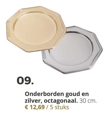 Promoties Onderborden goud en zilver, octagonaal - Huismerk - Ava - Geldig van 20/11/2018 tot 31/12/2018 bij Ava