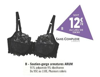 Promotions Soutien-gorge armatures arum - Sans Complex - Valide de 13/11/2018 à 16/12/2018 chez Géant Casino