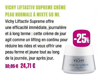 Promotions Vichy liftactiv supreme crème peau normale à mixte - Vichy - Valide de 25/11/2018 à 31/01/2019 chez Medi-Market