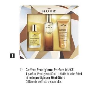 Promotions Coffret prodigieux parfum nuxe - Nuxe - Valide de 13/11/2018 à 16/12/2018 chez Géant Casino