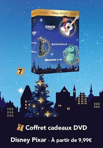 Promotions Coffret cadeaux dvd disney pixar - Disney - Valide de 21/11/2018 à 24/12/2018 chez Auchan Ronq
