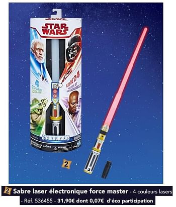 Promoties Sabre laser électronique force master - Star Wars - Geldig van 21/11/2018 tot 24/12/2018 bij Auchan