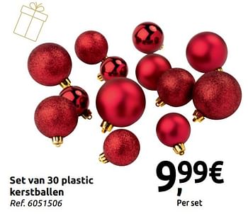 Promoties Set van 30 plastic kerstballen - Huismerk - Carrefour  - Geldig van 24/11/2018 tot 31/12/2018 bij Carrefour