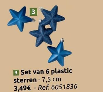 Promoties Set van 6 plastic sterren - Huismerk - Carrefour  - Geldig van 24/11/2018 tot 31/12/2018 bij Carrefour