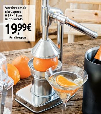 Promoties Verchroomde citruspers - Huismerk - Carrefour  - Geldig van 24/11/2018 tot 31/12/2018 bij Carrefour