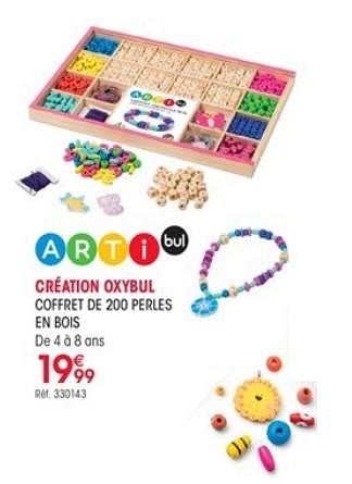 Promotions Création oxybul coffret de 200 perles en bois - Arti Bul - Valide de 01/10/2018 à 31/12/2018 chez Oxybul