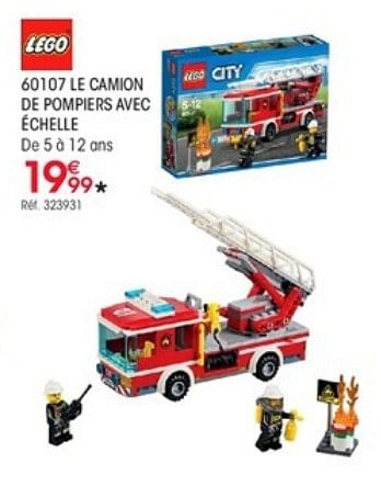 Promoties 60107 le camion de pompiers avec échelle - Lego - Geldig van 01/10/2018 tot 31/12/2018 bij Oxybul
