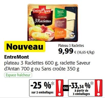 Découvrez le Plateau Gourmand 3 Raclettes Entremont !