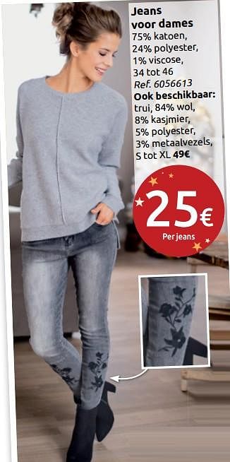 Promotions Jeans voor dames - Produit maison - Carrefour  - Valide de 24/11/2018 à 31/12/2018 chez Carrefour