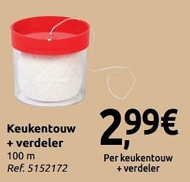 Promotions Keukentouw + verdeler - Produit maison - Carrefour  - Valide de 24/11/2018 à 31/12/2018 chez Carrefour