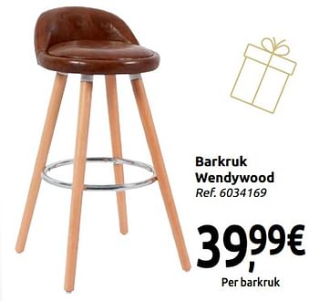 Promoties Barkruk wendywood - Huismerk - Carrefour  - Geldig van 24/11/2018 tot 31/12/2018 bij Carrefour