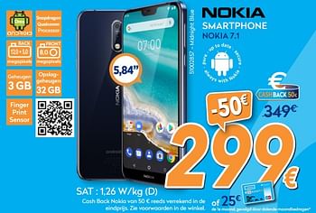Promoties Nokia smartphone nokia 7.1 - Nokia - Geldig van 28/11/2018 tot 28/12/2018 bij Krefel