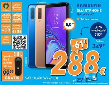 Promoties Samsung smartphone galaxy a7 - Samsung - Geldig van 28/11/2018 tot 28/12/2018 bij Krefel
