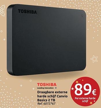 Promoties Toshiba draagbare externe harde schijf canvio basics 2 tb - Toshiba - Geldig van 24/11/2018 tot 31/12/2018 bij Carrefour