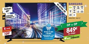 Promoties Samsung led tv 65nu7025 - Samsung - Geldig van 28/11/2018 tot 11/12/2018 bij Electro Depot