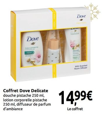Promotions Coffret dove delicate - Dove - Valide de 24/11/2018 à 31/12/2018 chez Carrefour