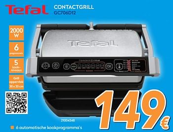 Promoties Tefal contactgrill gc706d12 - Tefal - Geldig van 03/12/2018 tot 31/12/2018 bij Krefel