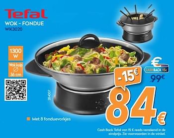 Promoties Tefal wok - fondue wk3020 - Tefal - Geldig van 03/12/2018 tot 31/12/2018 bij Krefel