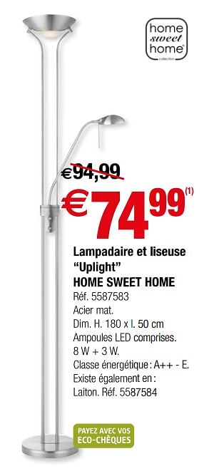 Promotions Lampadaire et liseuse uplight home sweet home - Home sweet home - Valide de 28/11/2018 à 24/12/2018 chez Brico