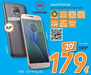 Promoties Motorola smartphone moto g5s plus dual sim - Motorola - Geldig van 28/11/2018 tot 28/12/2018 bij Krefel
