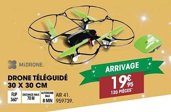 Promotions Midrone drone téléguidé 30 x 30 cm air 41 - Midrone - Valide de 28/11/2018 à 11/12/2018 chez Electro Depot
