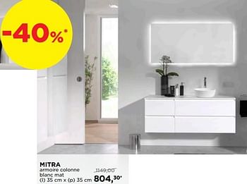 Promotions Mitra armoire colonne blanc mat - Balmani - Valide de 02/12/2018 à 26/12/2018 chez X2O
