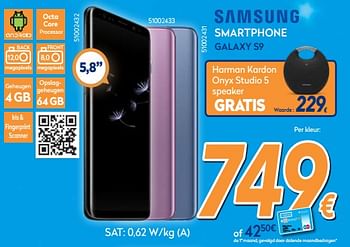 Promotions Samsung smartphone galaxy s9 - Samsung - Valide de 03/12/2018 à 31/12/2018 chez Krefel