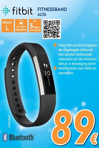 Promoties Fitbit fitnessband alta - Fitbit - Geldig van 03/12/2018 tot 31/12/2018 bij Krefel