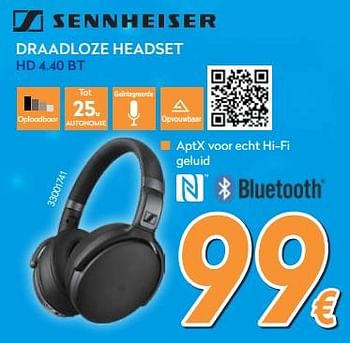 Promoties Sennheiser draadloze headset hd 4.40 bt - Sennheiser  - Geldig van 03/12/2018 tot 31/12/2018 bij Krefel