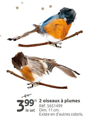 Promotions 2 oiseaux à plumes - Produit maison - Brico - Valide de 28/11/2018 à 24/12/2018 chez Brico